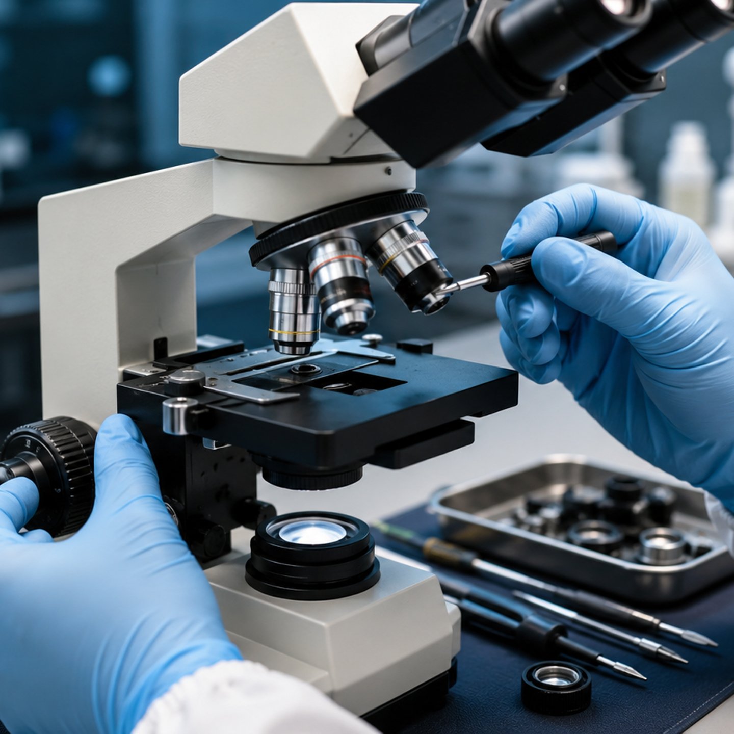 <small>Manutenção e Reparo de Microscópios:</small> Etapas do Serviço Técnico Preciso