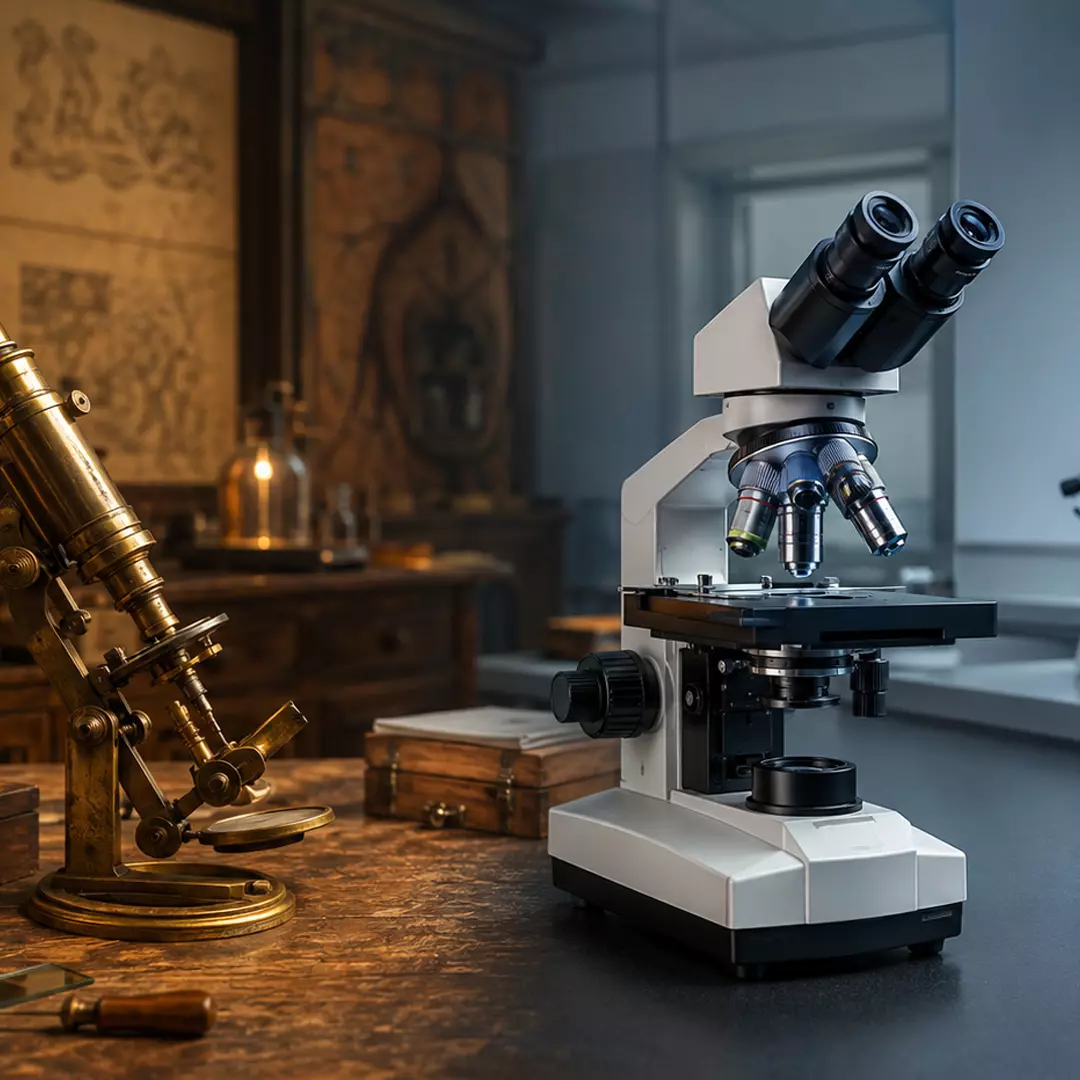 A Evolução do Microscópio: da Lente de Nimrud à Microscopia Digital