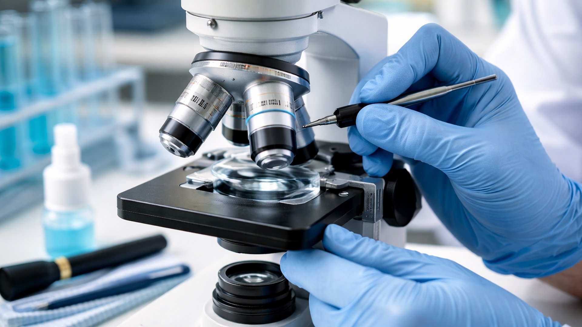 manutenção preventiva em microscópios