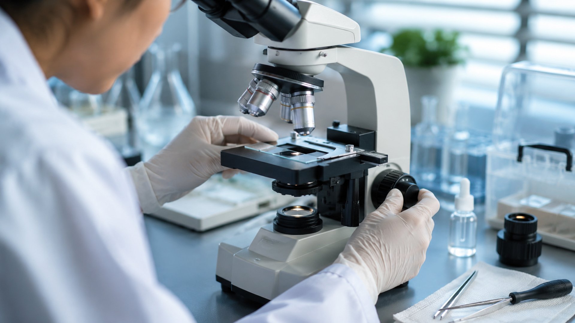 manutenção preventiva em microscópios