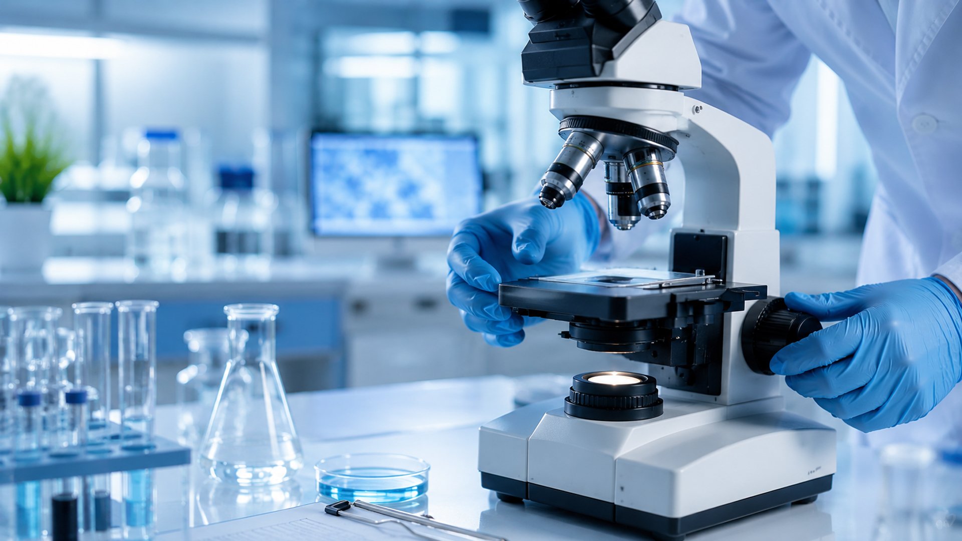 Precisão em microscópios laboratoriais